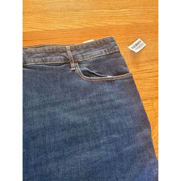 Old Navy Womens Denim Button-Front Skirt Size 20 Plus Size Stretch Blue Jean - Picture 3 of 7